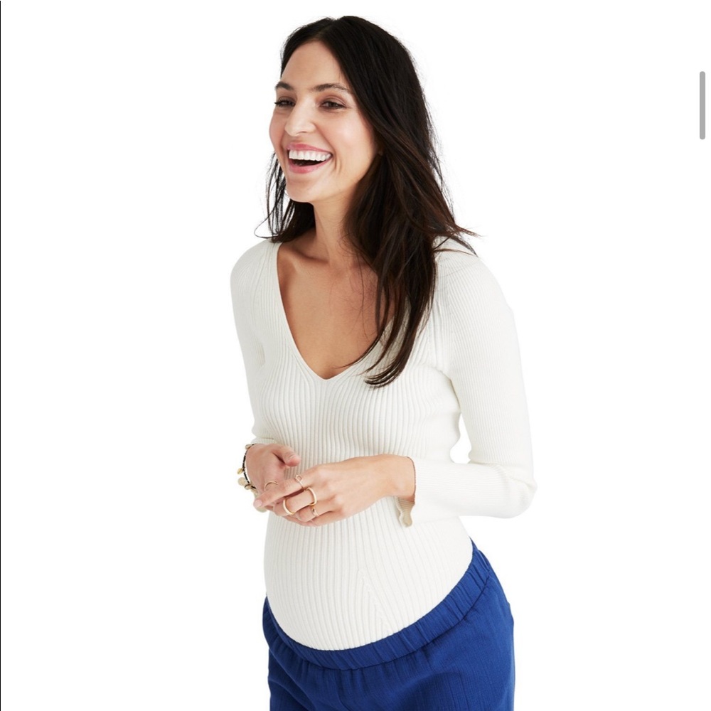Hatch Women's Long Sleeve Ribbed Tee - White